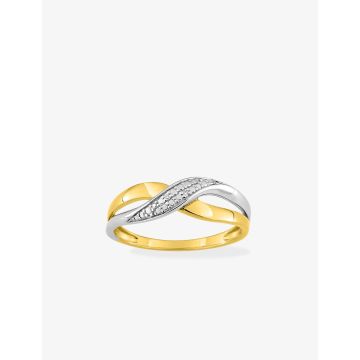 Bague Diamant 0.01ct Or Jaune+Rh