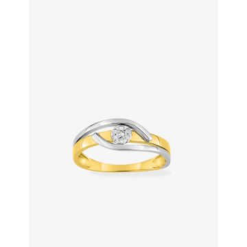 Bague Diamant 0.03 Bicolore Or375