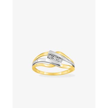 Bague Diamant 0.018 Or Jaune+Rh