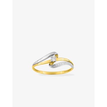 Bague Diamant 0.013 Or Jaune+Rh