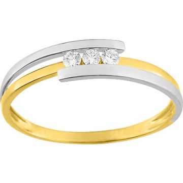 Bague Diamant 0.09 Or Jaune+Rh