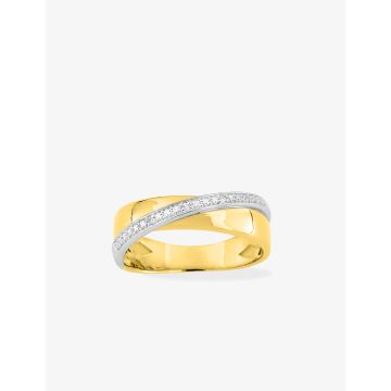 Bague Diamant 0.015 Or Jaune+Rh