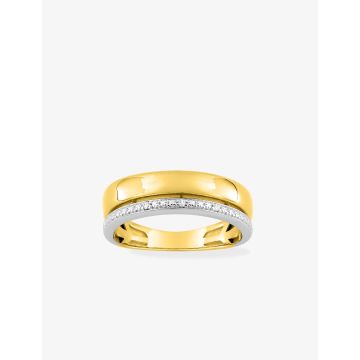Bague Diamant 0.015 Or Jaune+Rh