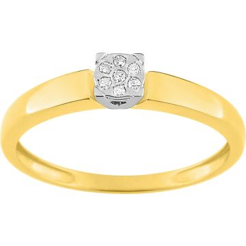 Bague Diamant 0.029 Bicolore Or375