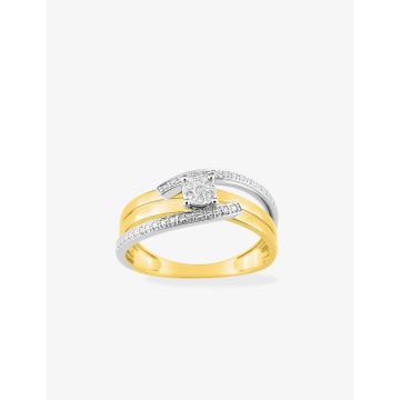 Bague Diamant 0.047 Or Jaune+Rh