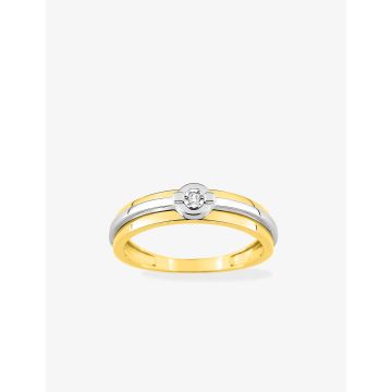 Bague Diamant 0.015 Or Jaune+Rh