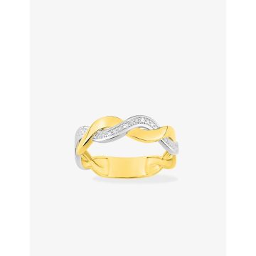 Bague Diamant 0.024ct Gh-P2p3 Or Jaune+Rh