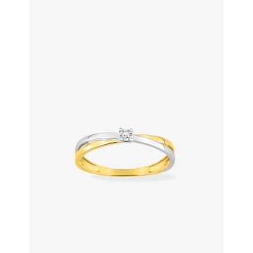 Bague Diamant 0.015 Or Jaune+Rh