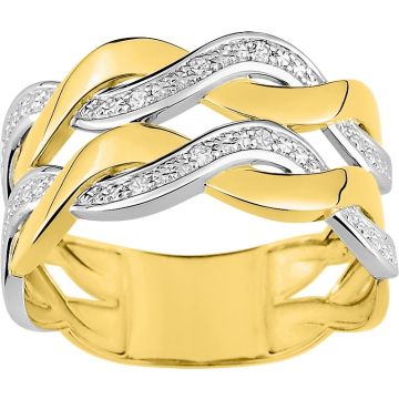 Bague Diamant 0.048 Or Jaune+Rh