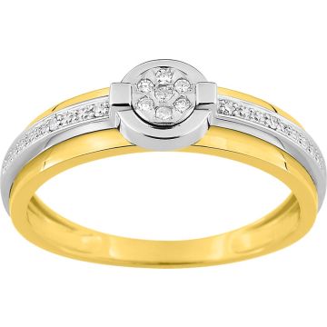 Bague Diamant 0.041 Or Jaune+Rh