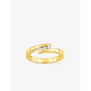 Bague Diamant 0.12ct Gh-P3 Or Jaune