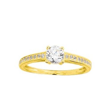 Bague Oxyde De Zirconium Or Jaune