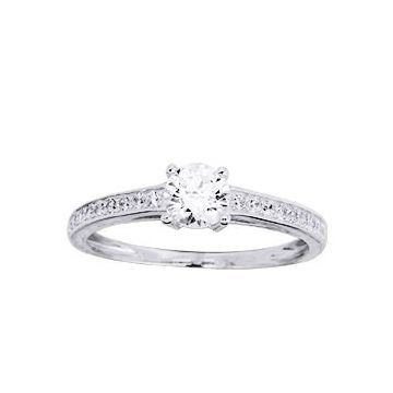 Bague Oxyde De Zirconium Or Blanc