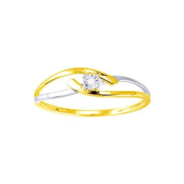 Bague Diamant 0.01ct Gh-P2p3 Or Jaune+Rh