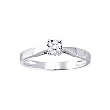 Bague Diamant 0.04ct Gh-P3 Or Blanc