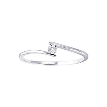 Bague Diamant 0.006ct Gh-P3 Or Blanc Pasti