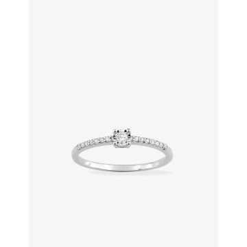 Bague Diamant 0.12ct Gh-P3 Or Blanc Past