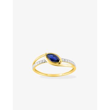 Bague Saphir Or Jaune+Rh