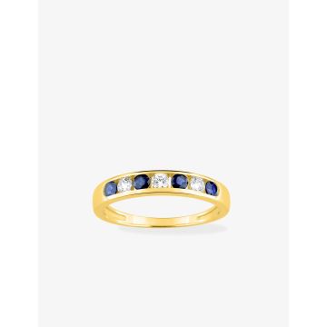 Bague Saphir Oxyde De Zirconium Or Jaune