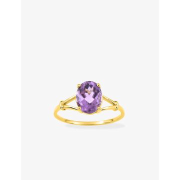 Bague Or 9ct Jaune Améthyste