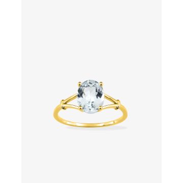 Bague Or 9ct Jaune Aigue-Marine