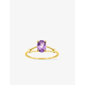Bague Or 9ct Jaune Améthyste