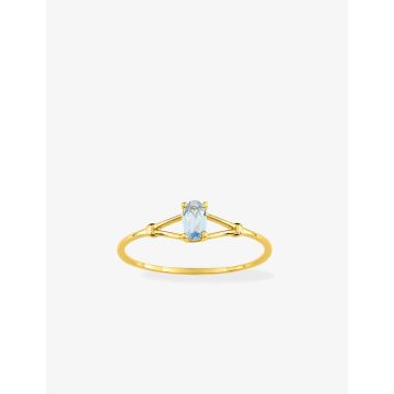 Bague Or 9ct Jaune Aigue-Marine