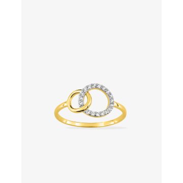 Bague Or Jaune+Rh  Oxyde De Zirconium