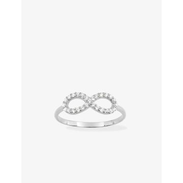 Bague Infini Oxyde De Zirconium Or Blanc