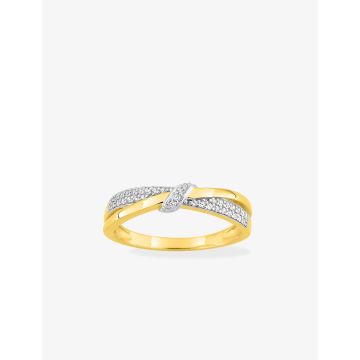 Bague Oxyde De Zirconium Or Jaune+Rh