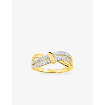 Bague Oxyde De Zirconium Or Jaune+Rh
