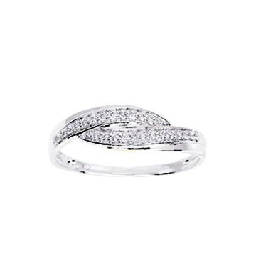 Bague Oxyde De Zirconium Or Blanc