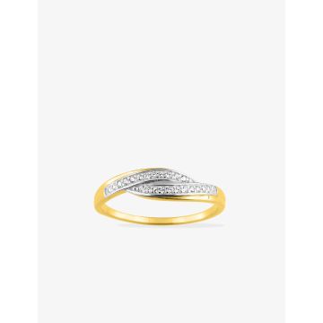 Bague Oxyde De Zirconium Or Jaune+Rh