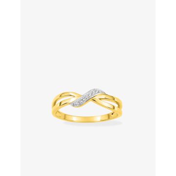 Bague Oxyde De Zirconium Or Jaune+Rh