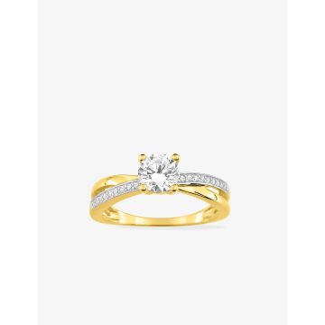Bague Oxyde De Zirconium Or Jaune+Rh