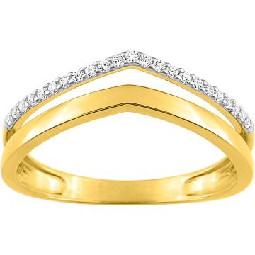 Bague Oxyde De Zirconium Or Jaune+Rh