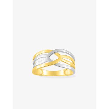 Bague Tout Métal Or Jaune+Rh