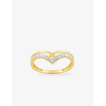 Bague Diamant 0.05ct Gh-P3 Or Jaune+Rh