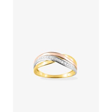 Bague Diamant 0.01ct Gh-P2p3 Or Jaune+Rh