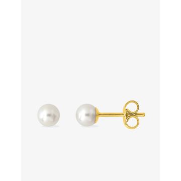 Boucles D'oreilles Or 9ct Jaune Perle 4mm