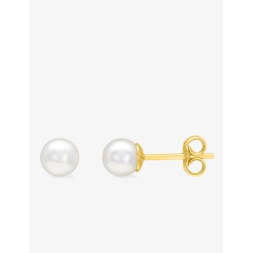 Boucles D'oreilles Or 9ct Jaune Perle 5mm