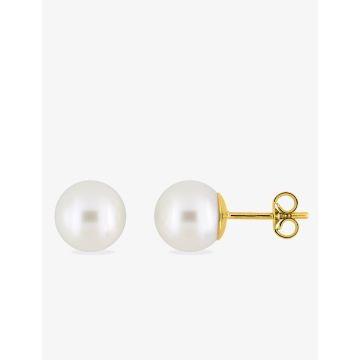 Boucles D'oreilles Or 9ct Jaune Perle 8 Mm