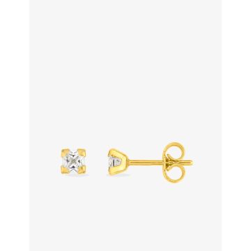Boucles D'oreilles Or 9ct Jaune Zirconium