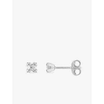 Boucles D'oreilles Or 9ct Blanc Zirconium