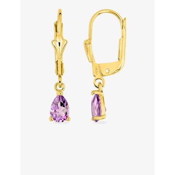 Boucles D'oreilles  Dormeuse Améthyste Or Jaune