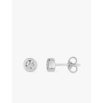 Boucles D'oreilles  Clou Diamant 0.04ct Gh-P3 Or Blanc Past