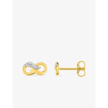 Boucles D'oreilles  Clou Diamant 0.01ct Gh-P2p3 Or Jaune+Rh