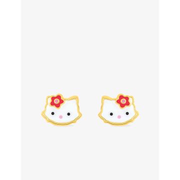 Boucles D'oreilles Clous Laque B N Ros Rou or Jaune