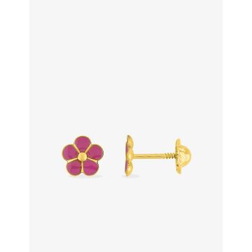 Boucles D'oreilles  Clou+Vis Laque  Rose Or Jaune