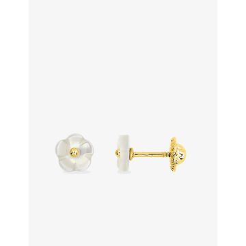 Boucles D'oreilles  Clou+Vis Nacr. 5.0mm Or Jaune